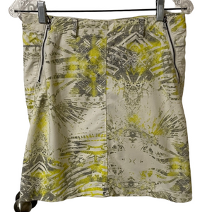 Sandwich White/Yellow/Grey Printed Skirt Size 34EU